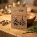 Holz Ohrringe Wallnuss - Blume