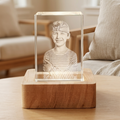 Foto Glasinnengravur – Personalisierter Kristall mit LED-Sockel