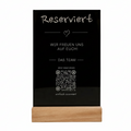 Schwarzes Acryl Tischschild mit Lasergravur