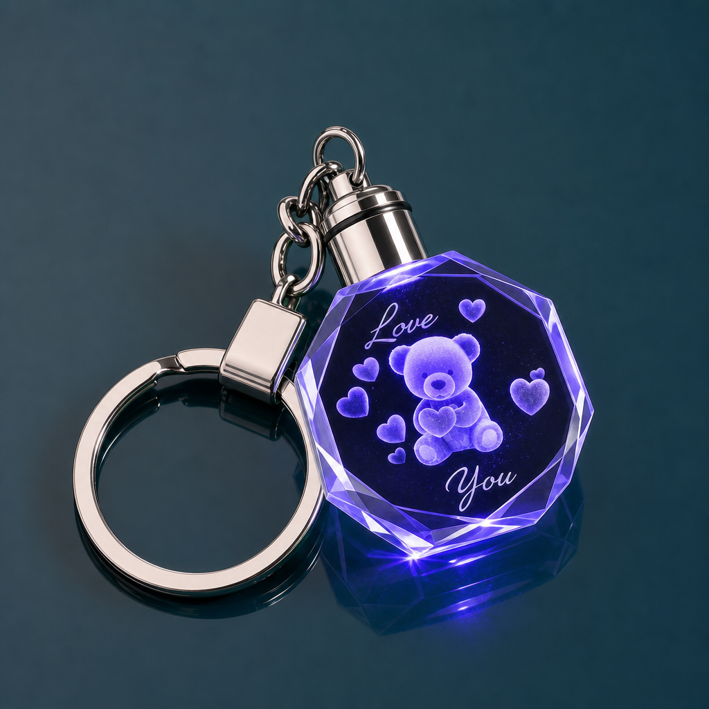 LED Kristall Schlüsselanhänger "Ornament"