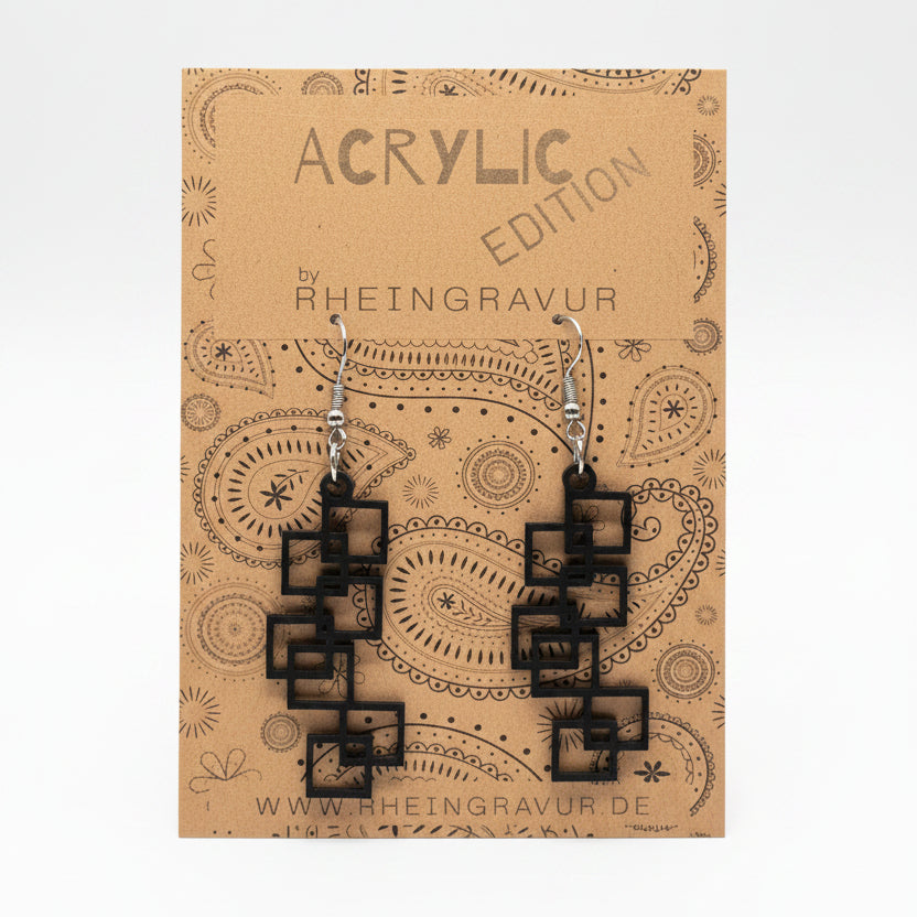 Acryl Ohrringe schwarz - "Qubus"