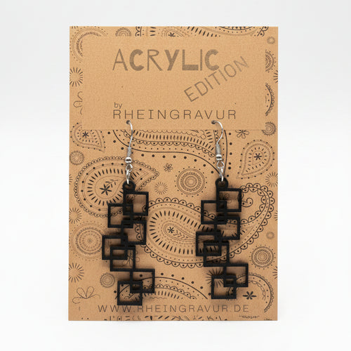 Acryl Ohrringe schwarz - "Qubus"